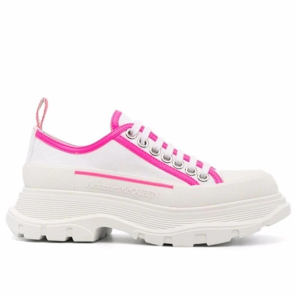 ALEXANDER MCQUEEN Tread Slick Canvas & Leather Chunky‎ Sneakers - Size 41
